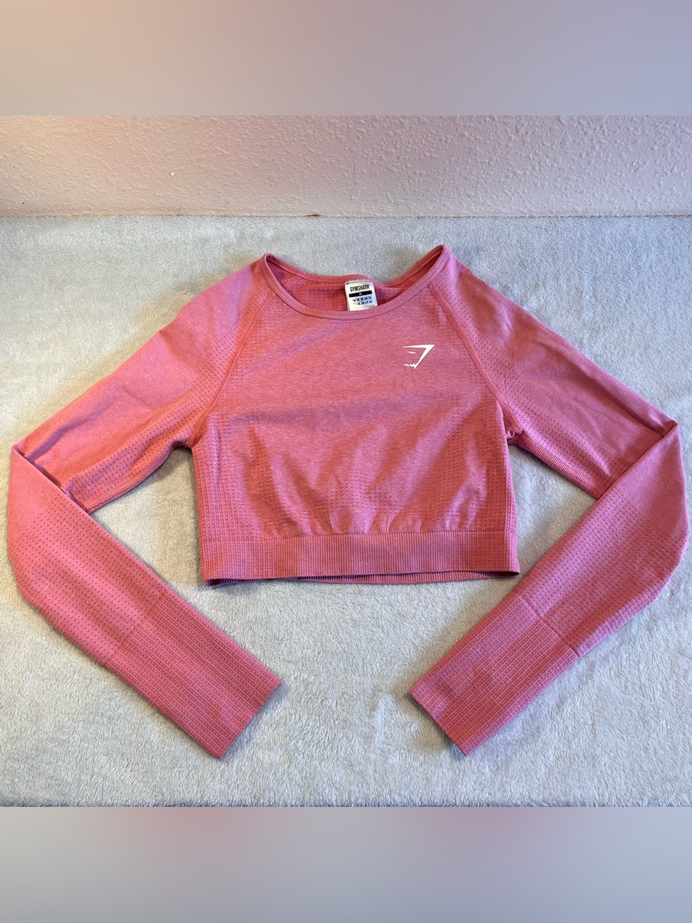 Gymshark Dusty Rose Seamless Cropped Long Sleeve Top
